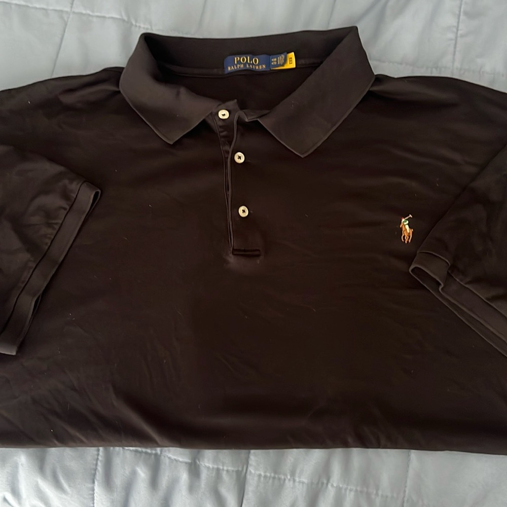 POLO RALPH LAUREN | mens 4xb black short sleeve 3 button polo